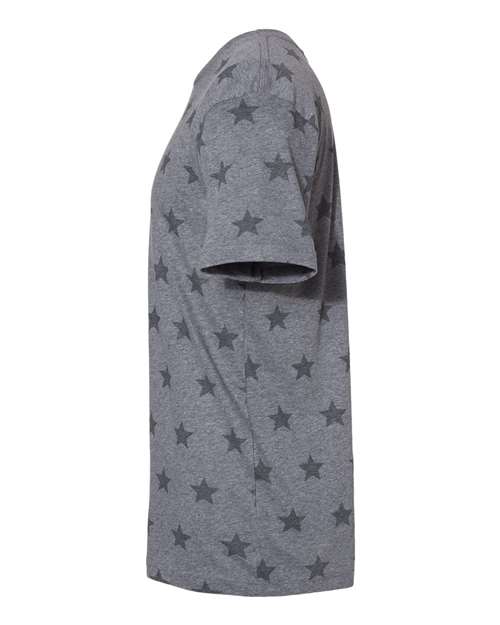 Code Five 3929 Unisex Star Print Tee - Granite Heather Star - side