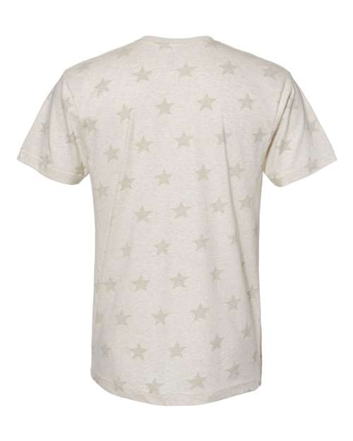 Code Five 3929 Unisex Star Print Tee - Natural Heather Star - back