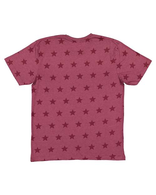 Code Five 3929 Unisex Star Print Tee - Burgundy Star - back