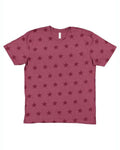 Code Five 3929 Unisex Star Print Tee - Burgundy Star - front