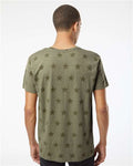 Code Five 3929 Unisex Star Print Tee - Military Green Star - model back
