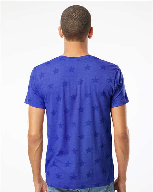 Code Five 3929 Unisex Star Print Tee - Royal Star - model back