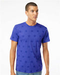 Code Five 3929 Unisex Star Print Tee - Royal Star - model front