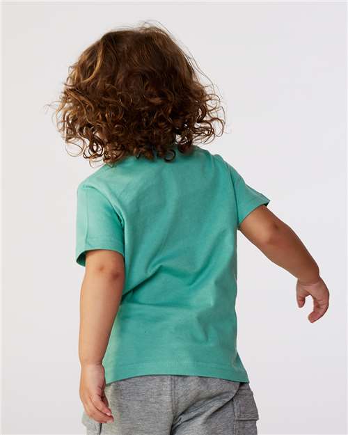 Rabbit Skins 3321 Toddler Fine Jersey Tee - Saltwater - model back