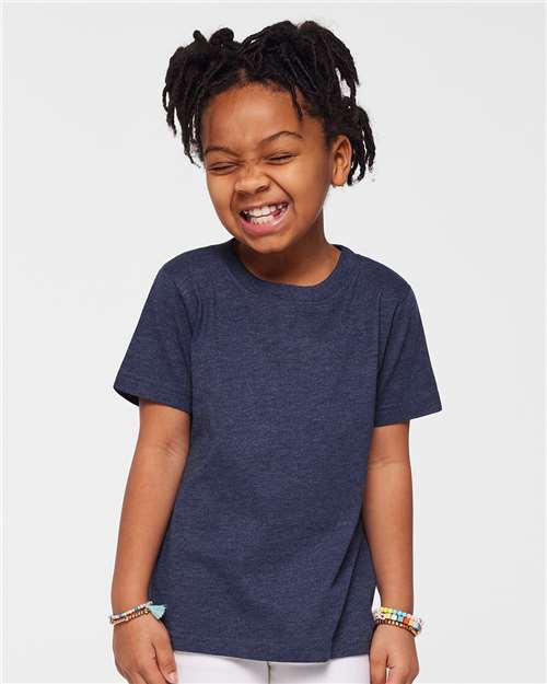 Rabbit Skins 3321 Toddler Fine Jersey Tee - Vintage True Navy - model front
