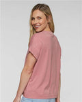 LAT 3502 Women's Vintage Wash Tee - Washed Mauvelous - model back