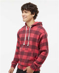 J America 8871 Triblend Fleece Hooded Sweatshirt - Red Triblend Buffalo - model side
