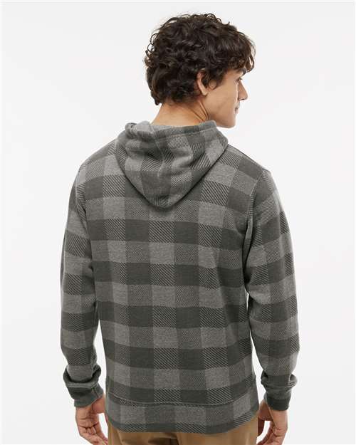 J America 8871 Triblend Fleece Hooded Sweatshirt - Smoke Triblend Buffalo - model back