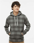 J America 8871 Triblend Fleece Hooded Sweatshirt - Smoke Triblend Buffalo - model front
