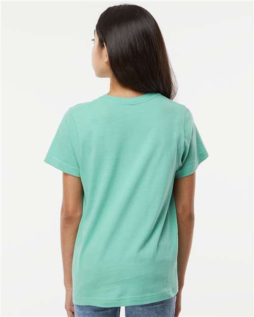 LAT 6101 Youth Fine Jersey Tee - Saltwater - model back