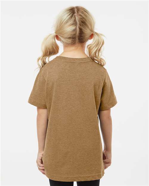 LAT 6101 Youth Fine Jersey Tee - Vintage Coyote Brown - model back