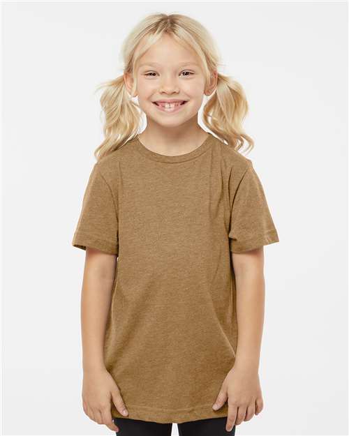 LAT 6101 Youth Fine Jersey Tee - Vintage Coyote Brown - model front