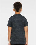 LAT 6101 Youth Fine Jersey Tee - Storm Camo - model back