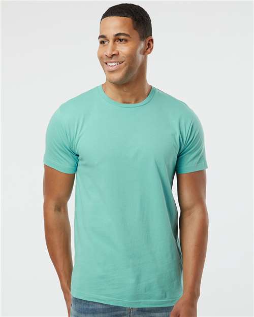 LAT 6901 Unisex Fine Jersey Tee - Saltwater - model front
