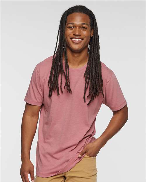 LAT 6902 Unisex Vintage Wash Tee - Washed Mauvelous - model front