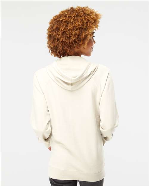 Independent Trading Co. SS1000 Unisex Icon Lightweight Loopback Terry Hooded Sweatshirt - Bone - model back