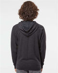 Independent Trading Co. SS1000 Unisex Icon Lightweight Loopback Terry Hooded Sweatshirt - Charcoal Heather - model back