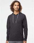 Independent Trading Co. SS1000 Unisex Icon Lightweight Loopback Terry Hooded Sweatshirt - Charcoal Heather - model front