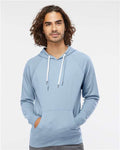 Independent Trading Co. SS1000 Unisex Icon Lightweight Loopback Terry Hooded Sweatshirt - Misty Blue - model front