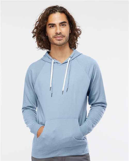 Independent Trading Co. SS1000 Unisex Icon Lightweight Loopback Terry Hooded Sweatshirt - Misty Blue - model front