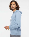 Independent Trading Co. SS1000 Unisex Icon Lightweight Loopback Terry Hooded Sweatshirt - Misty Blue - model side