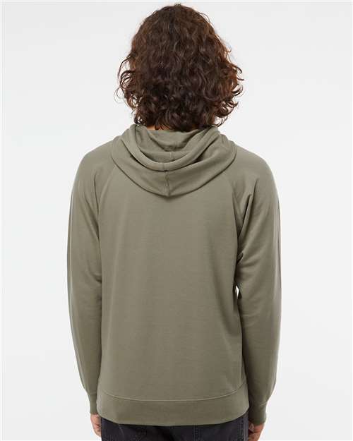 Independent Trading Co. SS1000 Unisex Icon Lightweight Loopback Terry Hooded Sweatshirt - Olive - model back