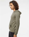 Independent Trading Co. SS1000 Unisex Icon Lightweight Loopback Terry Hooded Sweatshirt - Olive - model side