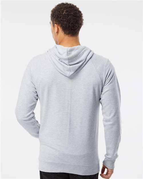 Independent Trading Co. SS1000 Unisex Icon Lightweight Loopback Terry Hooded Sweatshirt - Athletic Heather - model back