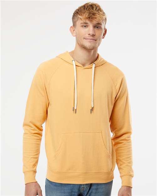 Independent Trading Co. SS1000 Unisex Icon Lightweight Loopback Terry Hooded Sweatshirt - Harvest Gold - model front