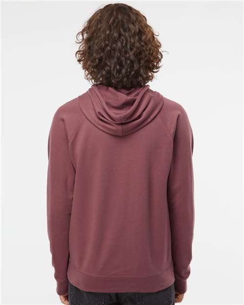 Independent Trading Co. SS1000 Unisex Icon Lightweight Loopback Terry Hooded Sweatshirt - Port - model back