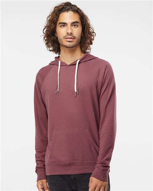 Independent Trading Co. SS1000 Unisex Icon Lightweight Loopback Terry Hooded Sweatshirt - Port - model front
