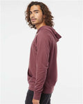 Independent Trading Co. SS1000 Unisex Icon Lightweight Loopback Terry Hooded Sweatshirt - Port - model side