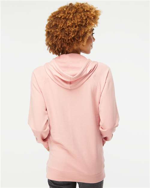 Independent Trading Co. SS1000 Unisex Icon Lightweight Loopback Terry Hooded Sweatshirt - Rose - model back