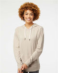 Independent Trading Co. SS1000 Unisex Icon Lightweight Loopback Terry Hooded Sweatshirt - Sand - model front