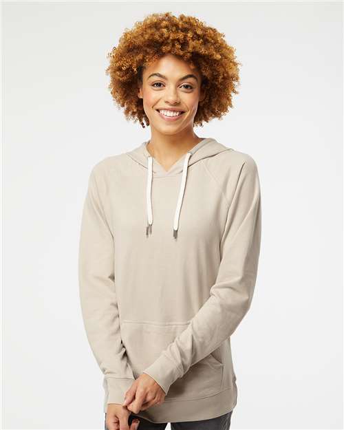 Independent Trading Co. SS1000 Unisex Icon Lightweight Loopback Terry Hooded Sweatshirt - Sand - model front