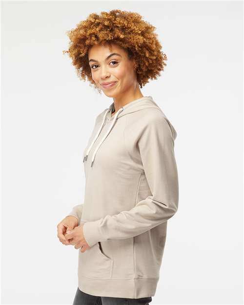 Independent Trading Co. SS1000 Unisex Icon Lightweight Loopback Terry Hooded Sweatshirt - Sand - model side