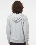 Independent Trading Co. SS1000Z Unisex Icon Lightweight Loopback Terry Full-Zip Hooded Sweatshirt - Athletic Heather - model back