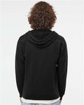 Independent Trading Co. SS1000Z Unisex Icon Lightweight Loopback Terry Full-Zip Hooded Sweatshirt - Black - model back