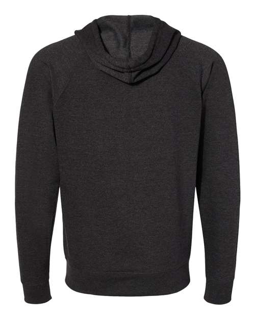 Independent Trading Co. SS1000Z Unisex Icon Lightweight Loopback Terry Full-Zip Hooded Sweatshirt - Charcoal Heather - back