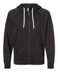 Independent Trading Co. SS1000Z Unisex Icon Lightweight Loopback Terry Full-Zip Hooded Sweatshirt - Charcoal Heather - front