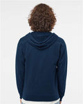 Independent Trading Co. SS1000Z Unisex Icon Lightweight Loopback Terry Full-Zip Hooded Sweatshirt - Indigo - model back