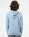 Independent Trading Co. SS1000Z Unisex Icon Lightweight Loopback Terry Full-Zip Hooded Sweatshirt - Misty Blue - model back