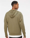 Independent Trading Co. SS1000Z Unisex Icon Lightweight Loopback Terry Full-Zip Hooded Sweatshirt - Olive - model back