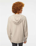 Independent Trading Co. SS1000Z Unisex Icon Lightweight Loopback Terry Full-Zip Hooded Sweatshirt - Sand - model back