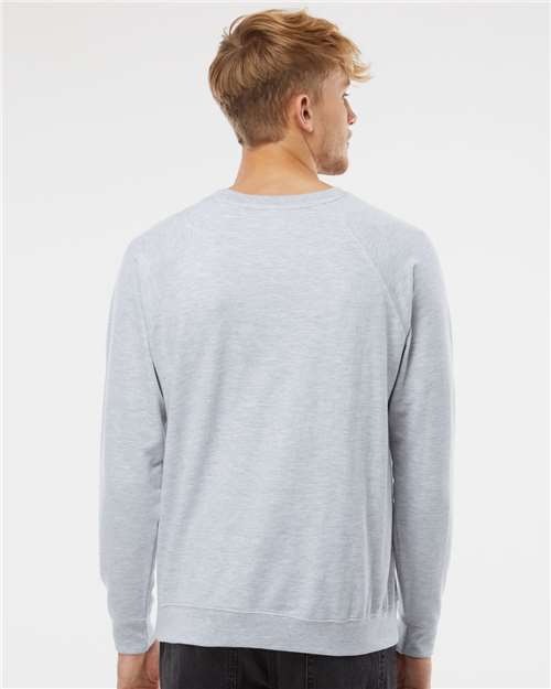 Independent Trading Co. SS1000C Unisex Icon Lightweight Loopback Terry Crewneck Sweatshirt - Athletic Heather - model back