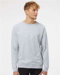 Independent Trading Co. SS1000C Unisex Icon Lightweight Loopback Terry Crewneck Sweatshirt - Athletic Heather - model front