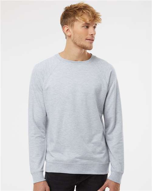 Independent Trading Co. SS1000C Unisex Icon Lightweight Loopback Terry Crewneck Sweatshirt - Athletic Heather - model front
