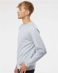 Independent Trading Co. SS1000C Unisex Icon Lightweight Loopback Terry Crewneck Sweatshirt - Athletic Heather - model side