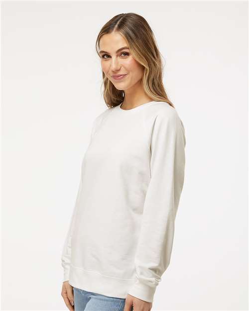 Independent Trading Co. SS1000C Unisex Icon Lightweight Loopback Terry Crewneck Sweatshirt - Bone - model side