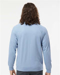 Independent Trading Co. SS1000C Unisex Icon Lightweight Loopback Terry Crewneck Sweatshirt - Misty Blue - model back